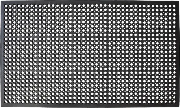 36" X 36" Black Geo Circles Outdoor Rubber Door Mat