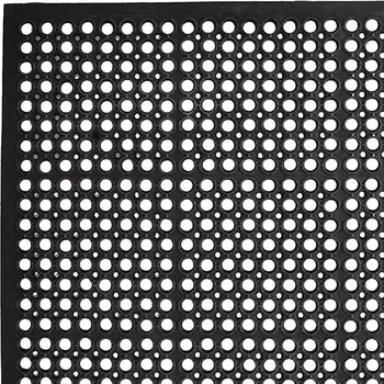 36" X 36" Black Geo Circles Outdoor Rubber Door Mat
