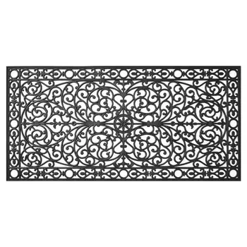36" X 72" Black Scrollwork Outdoor Rubber Door Mat