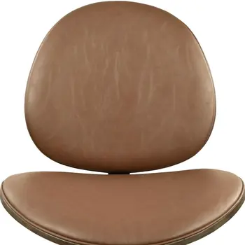 Brown and Black Faux Leather And Metal Dining Side Chair