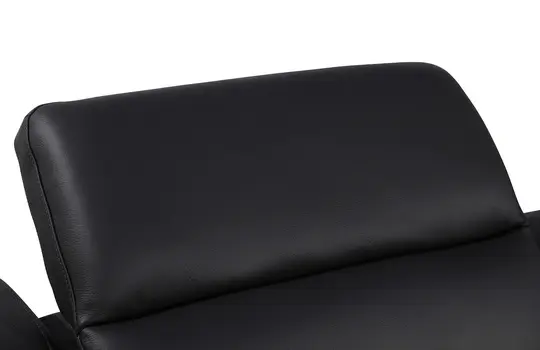 Black Italian Leather Power Reclining U Shaped Eight Piece Corner Sectional With Console