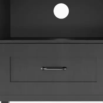 70" Black Wood Enclosed and Open Storage TV Stand