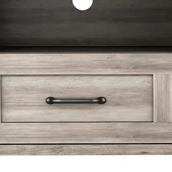 70" Gray Wood Enclosed and Open Storage TV Stand