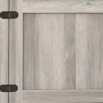 70" Gray Wood Enclosed and Open Storage TV Stand