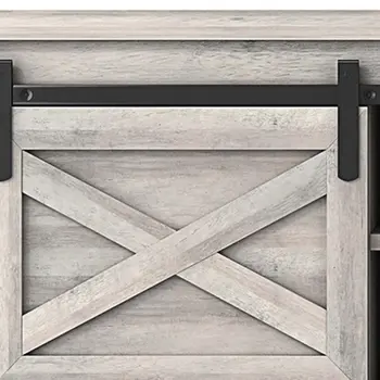 47" Gray Faux Leather Upholstered Storage Bench with Shelves