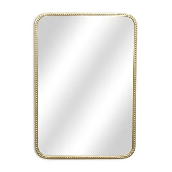 32" Gold Metal Beaded Accent Mirror
