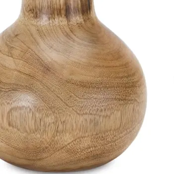Set of Three Brown Wood Table Vase
