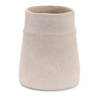 7" Beige Round Resin Table Vase