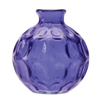 Set of Two Blue Round Glass Table Vase