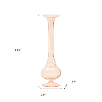 Set of Two Pink Trumpet Glass Table Vase