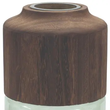 11" Green And Brown Round Glass Table Vase