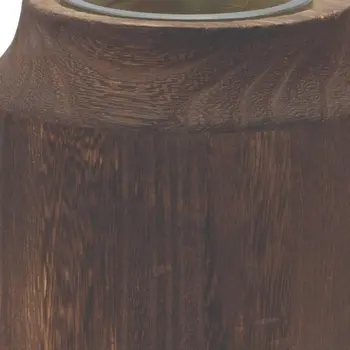 9" Green And Brown Round Glass Table Vase