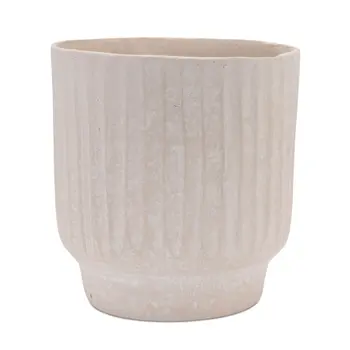 8" Beige Urn Resin Table Vase