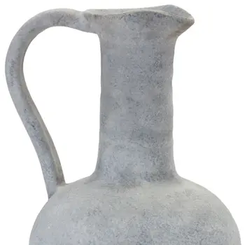 12" Gray Round Resin Jar