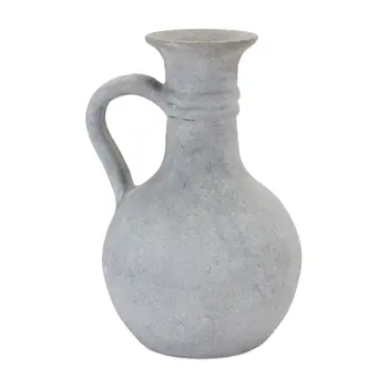 9" Gray Round Resin Jar