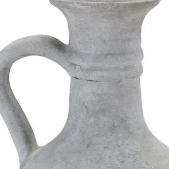 9" Gray Round Resin Jar