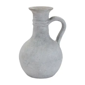 9" Gray Round Resin Jar