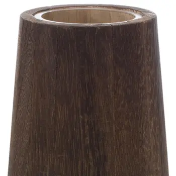Set of Two Brown And Clear Round Glass Table Vase