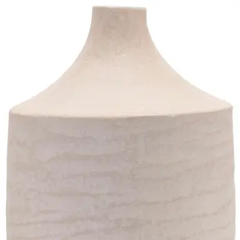 18" Beige Round Resin Floor Vase