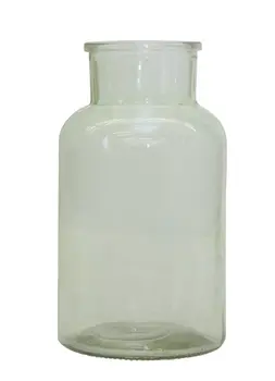 10" Green Round Glass Table Vase