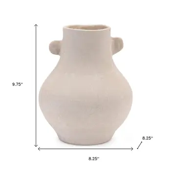 10" Beige Round Resin Urn