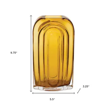10" Gold Glass Table Vase