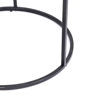 22" Brown and Black Reclaimed Wood and Metal Round Frame End Table