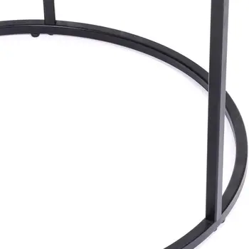22" Brown and Black Reclaimed Wood and Metal Round Frame End Table