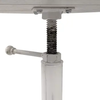 22" White Solid Wood and Metal Height Adjustable Round Pedestal End Table