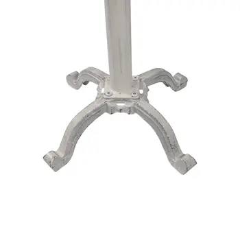 22" White Solid Wood and Metal Height Adjustable Round Pedestal End Table