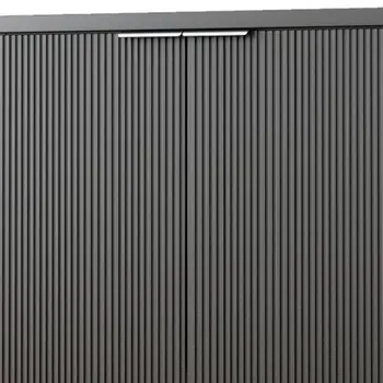 35" Black Wood Textured Door Accent Cabinet With Two Doors