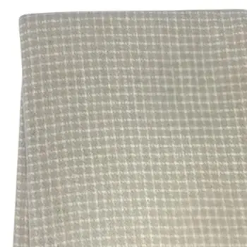 50" X 67" Sand And Cream Cotton Blend Woven Plaid Throw Blanket with Fringe