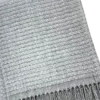 50" X 67" Gray Cotton Blend Woven Throw Blanket with Fringe