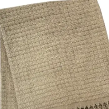 50" X 67" Sand Cotton Blend Woven Throw Blanket with Fringe