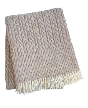 55" X 70" Dusty Rose Cotton Blend Woven Plush Throw Blanket with Fringe
