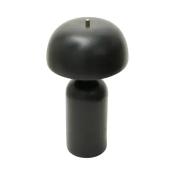 23" Distressed Black Ceramic Table Lamp With Black Drum Shade