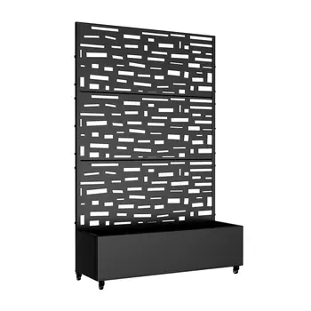 47" Black Metal Indoor Outdoor Rectangular Planter Box