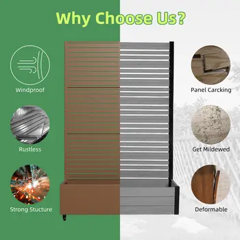 47" Brown Metal Indoor Outdoor Rectangular Planter Box