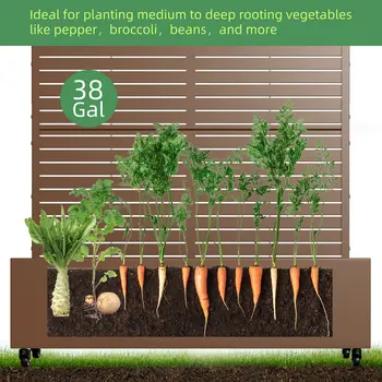 47" Brown Metal Indoor Outdoor Rectangular Planter Box