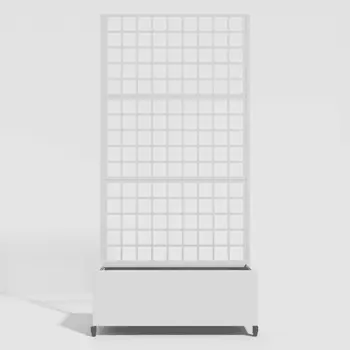 35" White Metal Indoor Outdoor Rectangular Planter Box