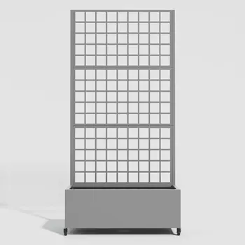 35" Gray Metal Indoor Outdoor Rectangular Planter Box