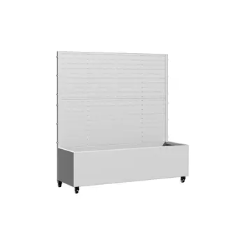 47" White Metal Indoor Outdoor Rectangular Planter Box