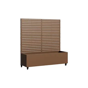 47" Brown Metal Indoor Outdoor Rectangular Planter Box