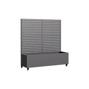 47" Gray Metal Indoor Outdoor Rectangular Planter Box