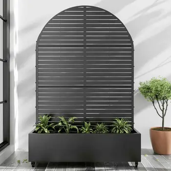 47" Black Metal Indoor Outdoor Rectangular Planter Box