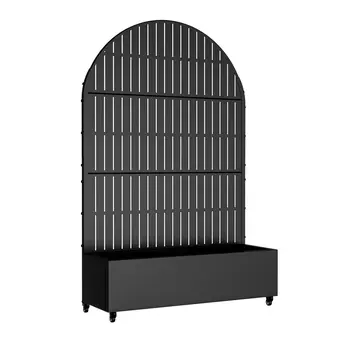 47" Black Metal Indoor Outdoor Rectangular Planter Box