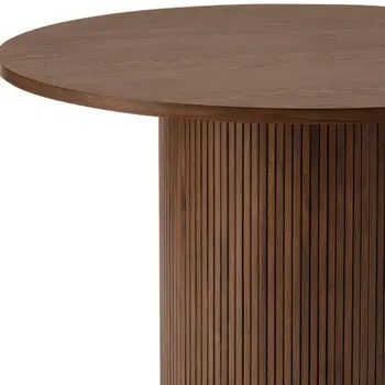 47" Natural Solid Wood Double Pedestal Base Round Top Dining Table