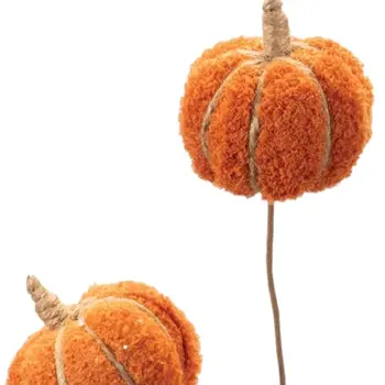 Set of Six Orange and Green Fall Mini Pumpkins Wreath Sprays