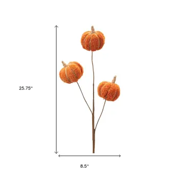 Set of Six Orange and Green Fall Mini Pumpkins Wreath Sprays