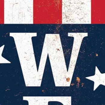 36" Red White And Blue Americana Wood Welcome Reversible Porch Sign